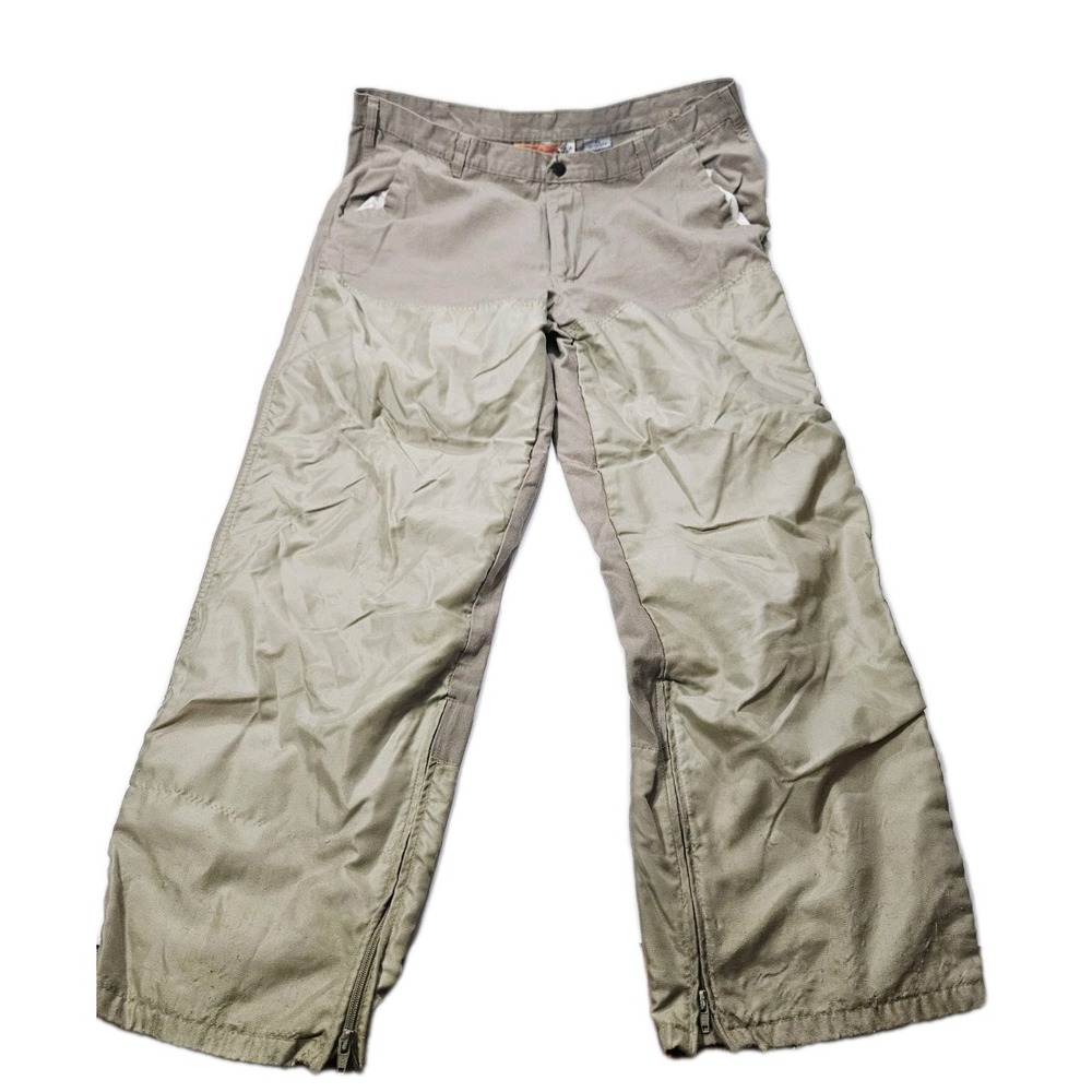 Vtg Winchester‎ Pants Mens Sz 42 Beige Duck Canvas Brush Guard Flap Pocket
